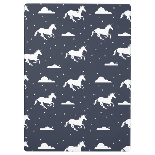 Unicorn Midnight Sky Pattern - Gepersonaliseerd Klembord (Achterkant)