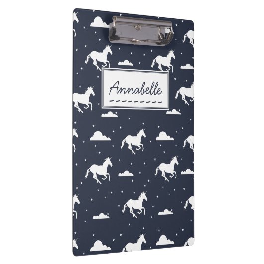 Unicorn Midnight Sky Pattern - Gepersonaliseerd Klembord (Rechts)