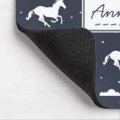 Unicorn Midnight Sky Pattern - Gepersonaliseerd Muismat (Hoek)