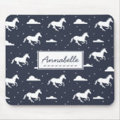 Unicorn Midnight Sky Pattern - Gepersonaliseerd Muismat (Voorkant)