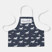Unicorn Midnight Sky Pattern - Gepersonaliseerd Schort (Voorkant)