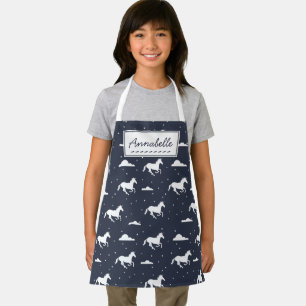 Unicorn Midnight Sky Pattern - Gepersonaliseerd Schort