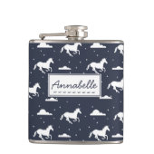 Unicorn Midnight Sky Pattern Heupfles (Voorkant)