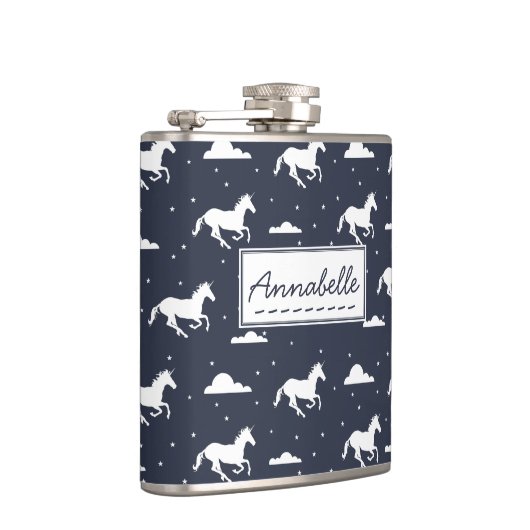 Unicorn Midnight Sky Pattern Heupfles (Rechts)