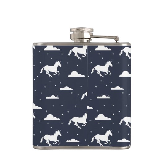 Unicorn Midnight Sky Pattern Heupfles (Achterkant)