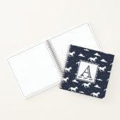 Unicorn Midnight Sky Pattern Monogram Notitieboek (Binnen)