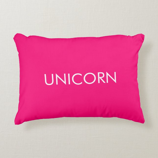 "Unicorn" minimalistisch roze fuchsia white Accent Kussen (Voorkant)