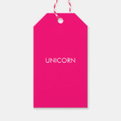 "Unicorn" minimalistisch roze fuchsia white Cadeaulabel (Voorkant)