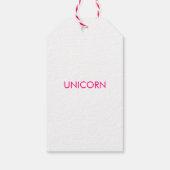 "Unicorn" minimalistisch roze fuchsia white Cadeaulabel (Achterkant)