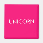 "Unicorn" minimalistisch roze fuchsia white Magneet (Voorkant)