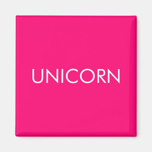 "Unicorn" minimalistisch roze fuchsia white Magneet (Voorkant)