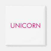 "Unicorn" minimalistisch roze fuchsia white Magneet (Voorkant)