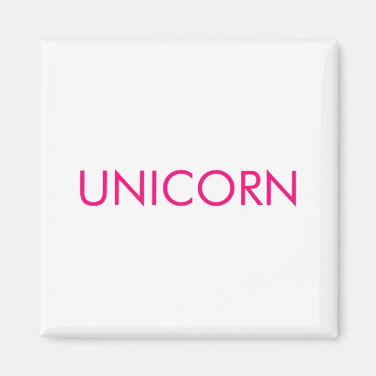 "Unicorn" minimalistisch roze fuchsia white Magneet (Voorkant)