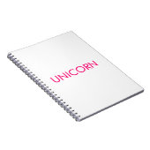 "Unicorn" minimalistisch roze fuchsia white Notitieboek (Rechterzijde)