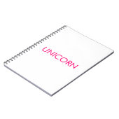"Unicorn" minimalistisch roze fuchsia white Notitieboek (Linkerzijde)