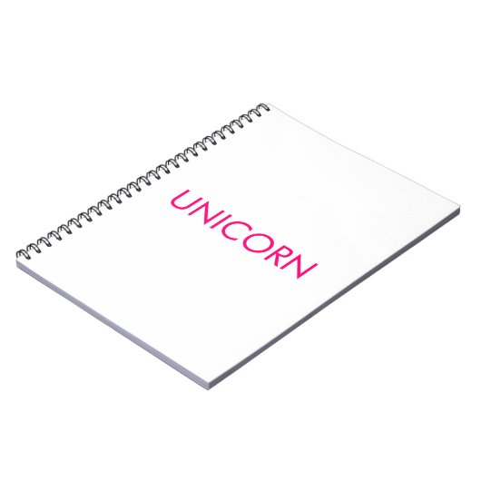 "Unicorn" minimalistisch roze fuchsia white Notitieboek (Linkerzijde)