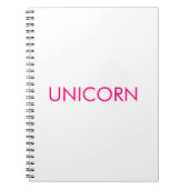 "Unicorn" minimalistisch roze fuchsia white Notitieboek (Voorkant)