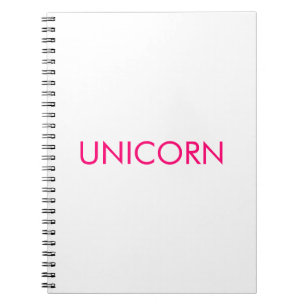 "Unicorn" minimalistisch roze fuchsia white Notitieboek