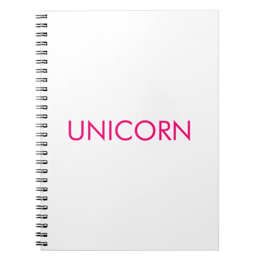 "Unicorn" minimalistisch roze fuchsia white Notitieboek (Voorkant)