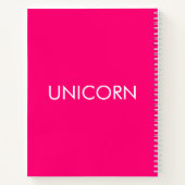 "Unicorn" minimalistisch roze fuchsia white Notitieboek (Achterkant)