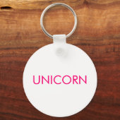 "Unicorn" minimalistisch roze fuchsia white Sleutelhanger (Voorkant)