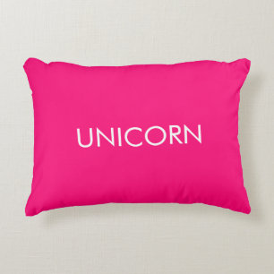 "Unicorn" minimalistisch warme roze fuchsia wit Accent Kussen