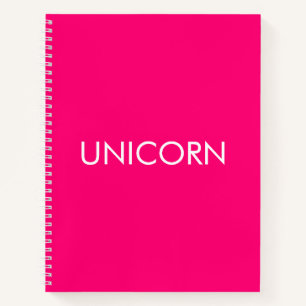 "Unicorn" minimalistisch warme roze fuchsia wit Notitieboek