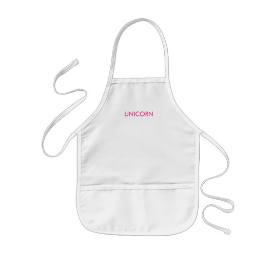 "Unicorn" minimalistische, roze fuchsia letters Kinder Schort (Voorkant)