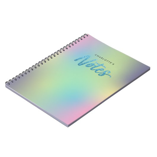 Unicorn Mix Pattern Faux Blue Glitter Notes Notitieboek (Linkerzijde)