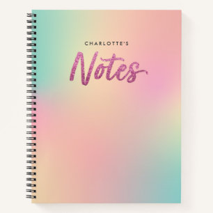 Unicorn Mix Pattern Faux Roze Glitter Notes Notitieboek