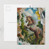 Unicorn Mixed Media Collage Briefkaart (Voorkant / Achterkant)