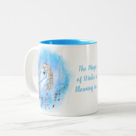 Unicorn Mok Gift - Winter ThMED (Voorkant links)