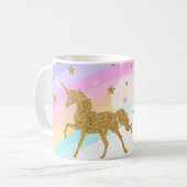 Unicorn Mok, Roze & Gold 11oz Klassieke Mok (Voorkant links)