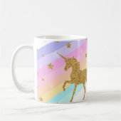 Unicorn Mok, Roze & Gold 11oz Klassieke Mok (Links)