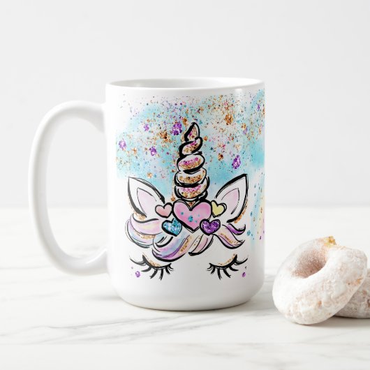 Unicorn Mok Whimsical & Cute Coffee Mok (Met donut)