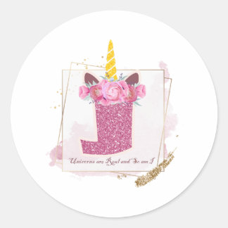 Unicorn Monogram J Aangepaste Stickers