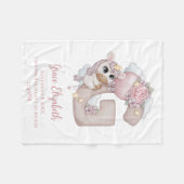 Unicorn Monogram Letter G Roze Baby Girl Gift Fleece Deken (Voorkant (Horizontaal))