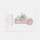 Unicorn Monogram Letter I Pink Baby Girl Gift Bab Fleece Deken (Voorkant (Horizontaal))