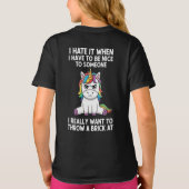 Unicorn Mood: Forced Niceness T-shirt (Achterkant)