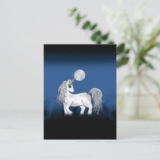 Unicorn Moon Briefkaart (Staand voorkant)
