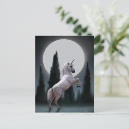 Unicorn Moon Briefkaart (Staand voorkant)