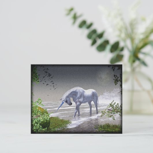 Unicorn Moon Briefkaart (Staand voorkant)