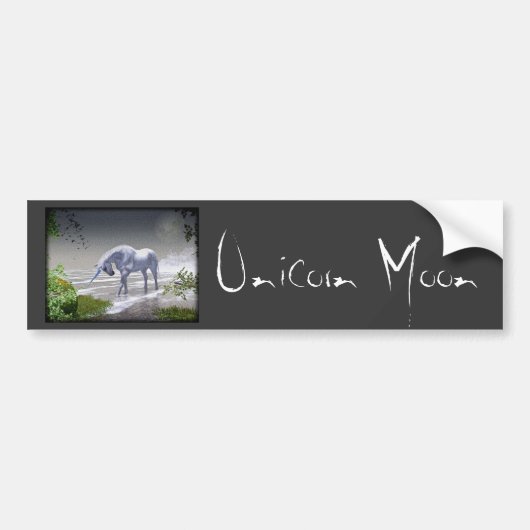 Unicorn Moon Bumpersticker (Voorkant)