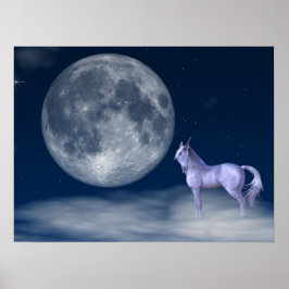 Unicorn Moon Magic Wall Art Poster Afdrukken