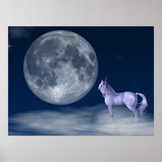 Unicorn Moon Magic Wall Art Poster Afdrukken (Voorkant)