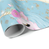 Unicorn Moon met kerstcadeaus Cadeaupapier (Rol Hoek)