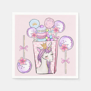 Unicorn "Moon Pie" en "Cake Poppen" Matig zoet Servet