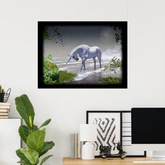 Unicorn Moon Poster (Thuiskantoor)