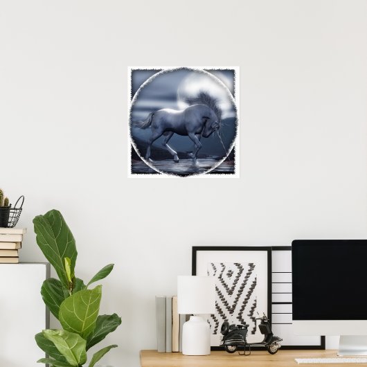 Unicorn Moon Poster (Thuiskantoor)