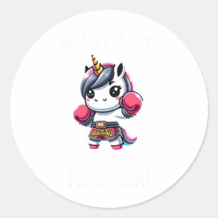 Unicorn Muay Thai - Kickboksen en Unicorn Thai Bo Ronde Sticker
